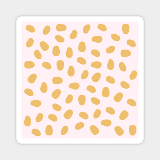 Cute Potato Print on Pink Background Magnet