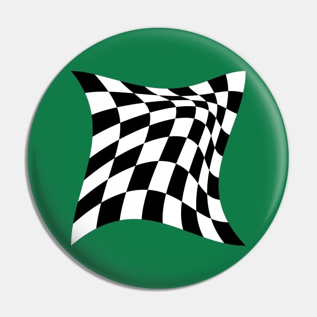 Warped chessboard Pin by Bun Art Store