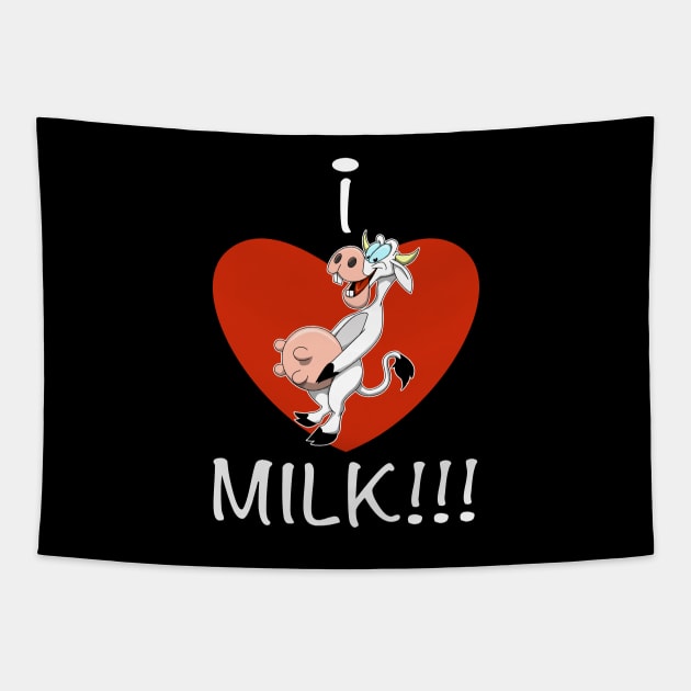 I Love Milk Tapestry by Wickedcartoons