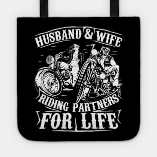 Motorcycle Husband And Wife Riding Partners For Life Tote