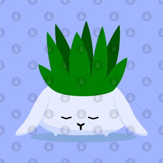 Sleeping bunny potted plant by Doya