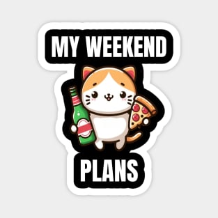 Cat My Weekend Plans Magnet