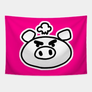 Angry Boo the kawaii pig. Tapestry