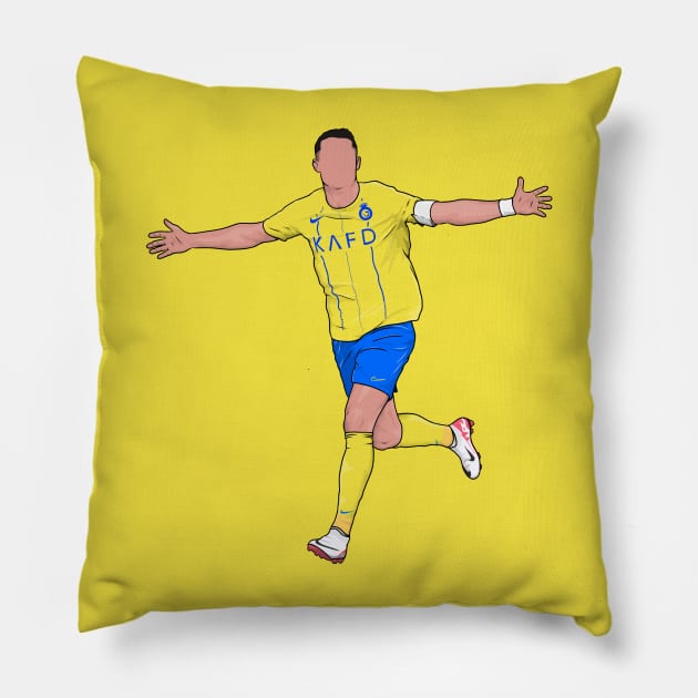 Cristiano Ronaldo Al Nassr Football Player Pillow by Footie Prints