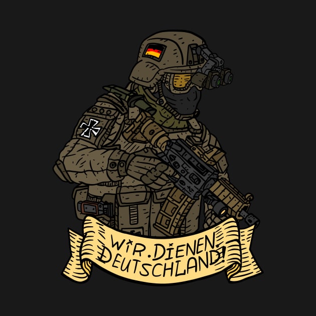 german bundeswehr, deutchland. army soldier with motto. by JJadx