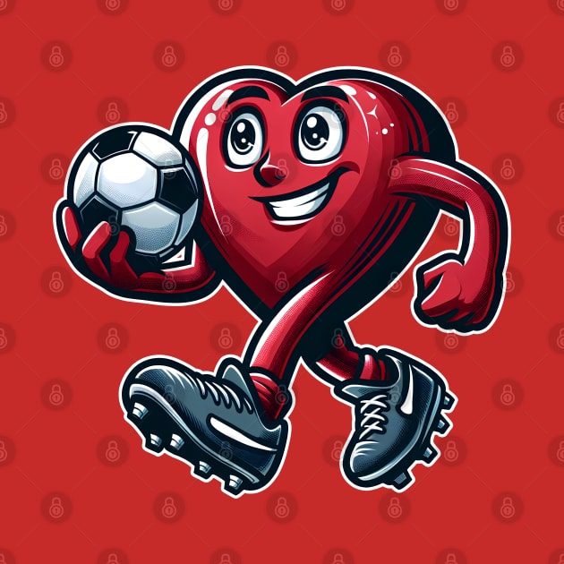 Valentine's Day Heart Soccer Team Player by E