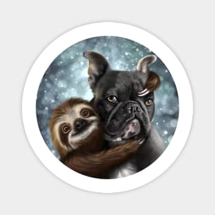 A Frenchie with his Sloth! Magnet