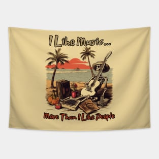 I like music more than people, desert island Tapestry