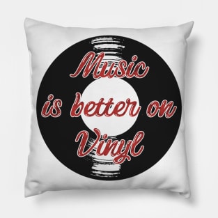 Music is Better on Vinyl Illustration Pillow