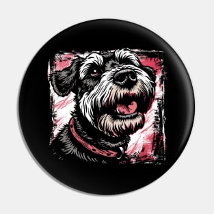 Retro Art Airedale Terrier Dog Lover Pin