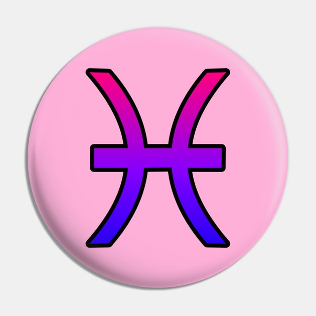 Pisces Bi Pride Symbol Pin by SillyStarlight