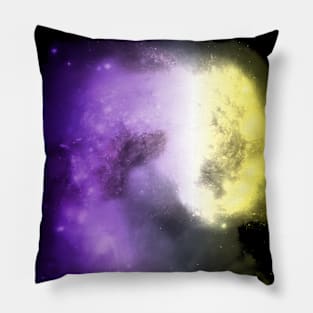 Nonbinary Nebula Space Flag Galaxy Stars Pillow