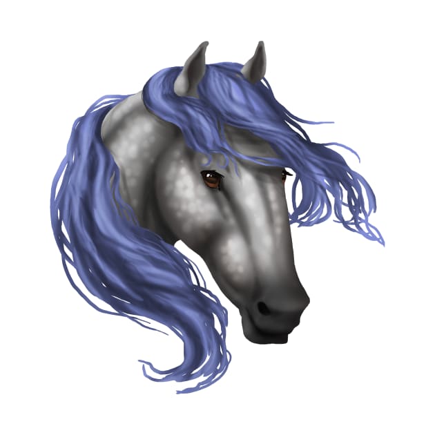 Horse Head - Dapple Cobalt Mane by FalconArt