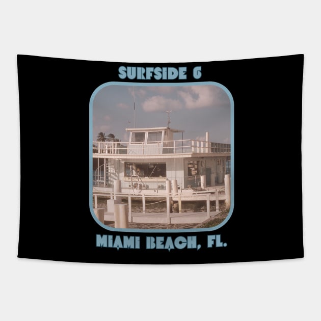 Retro Photo Surfside 6 Miami Beach Tapestry by The Golden Palomino