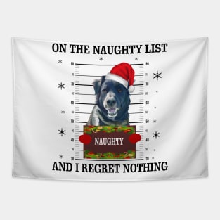 mugshot dog-On The Naughty List And I Regret Nothing Tapestry