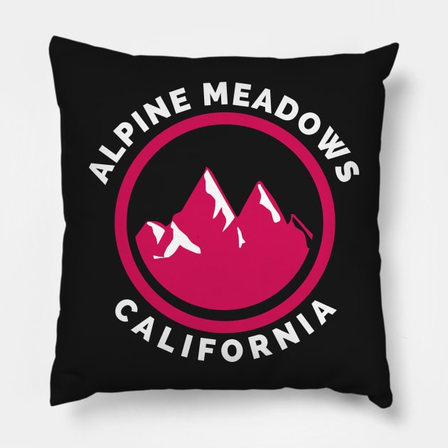 Alpine Meadows Ski Snowboard Mountain California Yosemite - Travel Pillow by Famgift