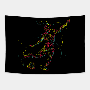 abstract soccer player illustration Tapestry