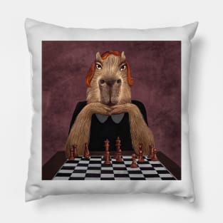 Capybara Queen's Gambit Pillow