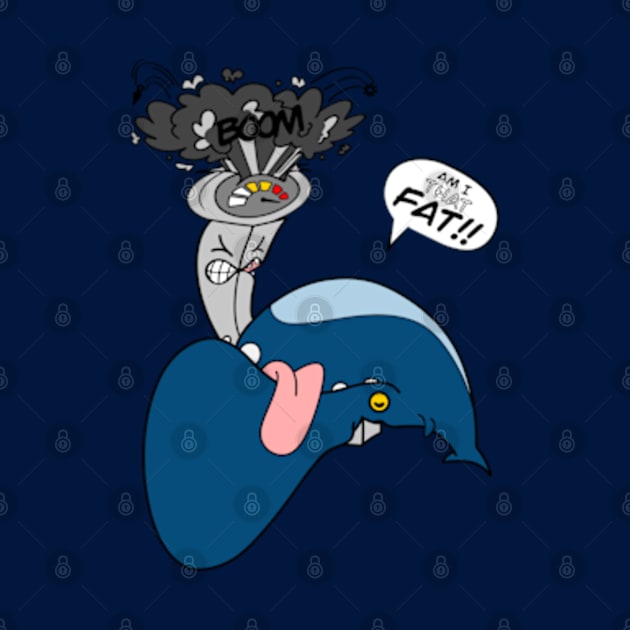 Am I THAT FAT! blue whale funny cartoon by Odd Creatures