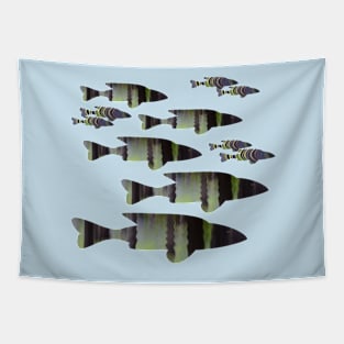 Fish Abstracts- Green Fish Tapestry