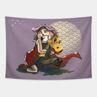 Liz y Ren hug Tapestry