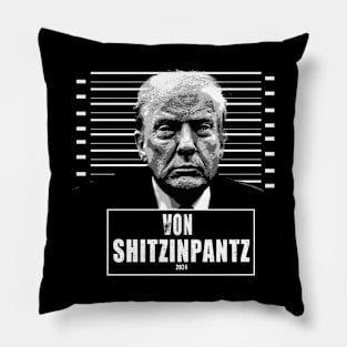 von shitzinpants black adn white vintage art Pillow