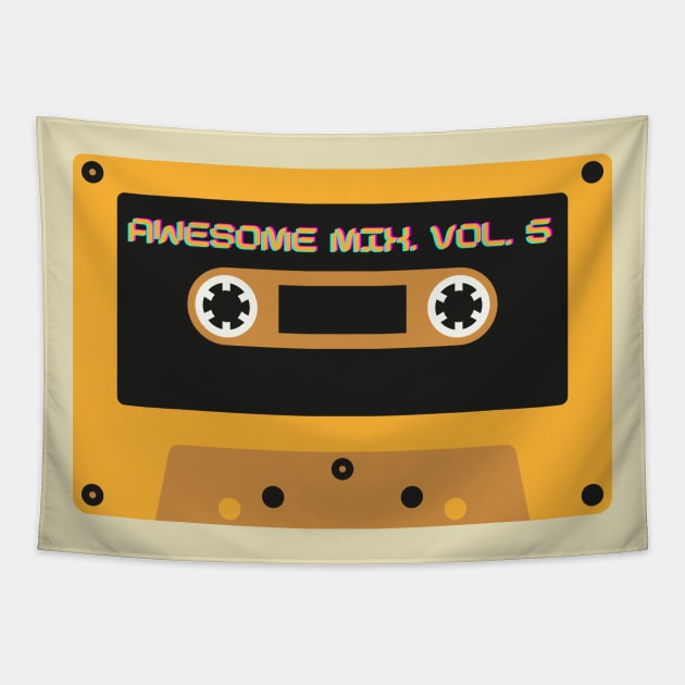 Awesome Mixtape Vol. 5 Casette Player Guardians of the galaxy Tapestry by waltzart
