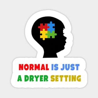 Normal is just a dryer setting. autism awareness Magnet