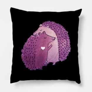 Cute watercolor purple hedgehog love hedgehugs watercolour watercolour hedgehugs Pillow