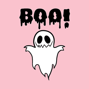 Adorable Ghost with a Playful 'BOO': Halloween Cuteness Unleashed T-Shirt