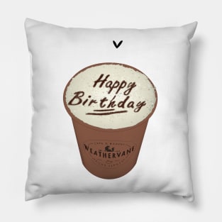 Wednesday's Happy Birthday Coffee Pillow