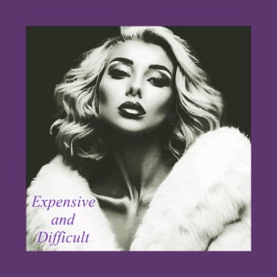 Beautiful Woman with Fur Coat Expensive and Difficult T-Shirt