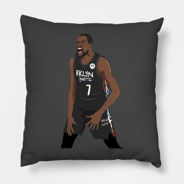 Kevin Durant Brooklyn Nets Pillow by xavierjfong