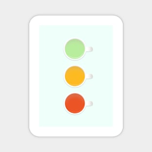 Teacup Traffic Lights Green Yellow And Red Teas On Mint Magnet