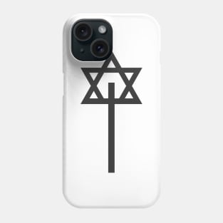Combination of Star of David with Cross religious symbols Phone Case