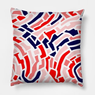 Circle Pattern Blue and Red Gradation Abstract Art Pillow