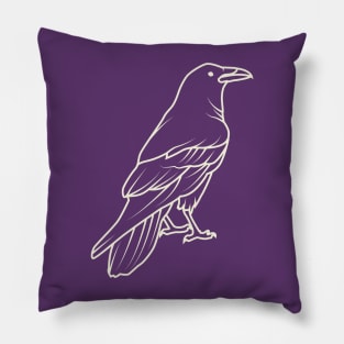 Raven Aesthetic Lineart Pillow