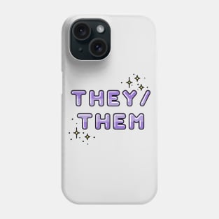 They/Them Pronouns Design with Stars Phone Case