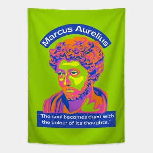 Marcus Aurelius Portrait and Quote Tapestry