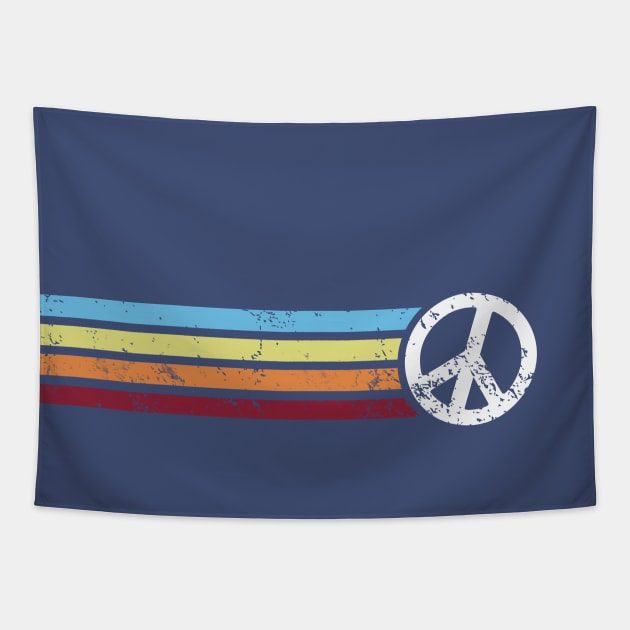 RETRO PEACE STRIPES Tapestry by Jitterfly