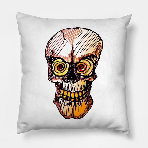 Mad Skull Pillow by SimplyMrHill