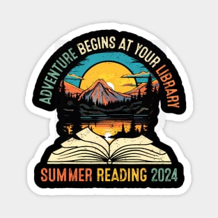 Adventure Begins At Your Library Summer Reading 2024 Vintage Magnet