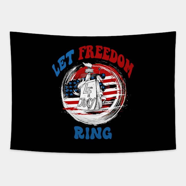 4th of july - let freedom ring Tapestry by HANASUISI