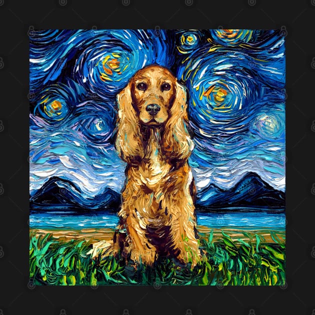 Golden Cocker Spaniel Night by sagittariusgallery