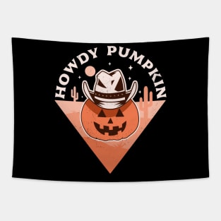 Howdy Pumpkin Cowboy Rodeo Western Country Fall Halloween Tapestry