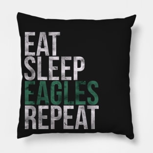 Eat Sleep Eagles Repeat Football Fan Pillow