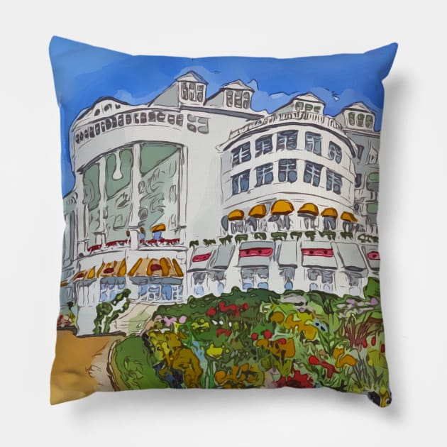 Grand Hotel in Mackinaw Island, Michigan Pillow by WelshDesigns