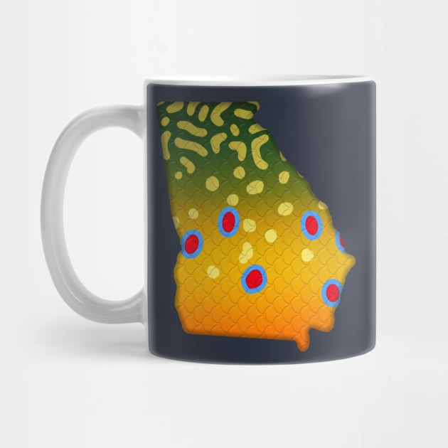 Brook Trout Fish Georgia State Map Fishing Gifts - Brook Trout - Mug