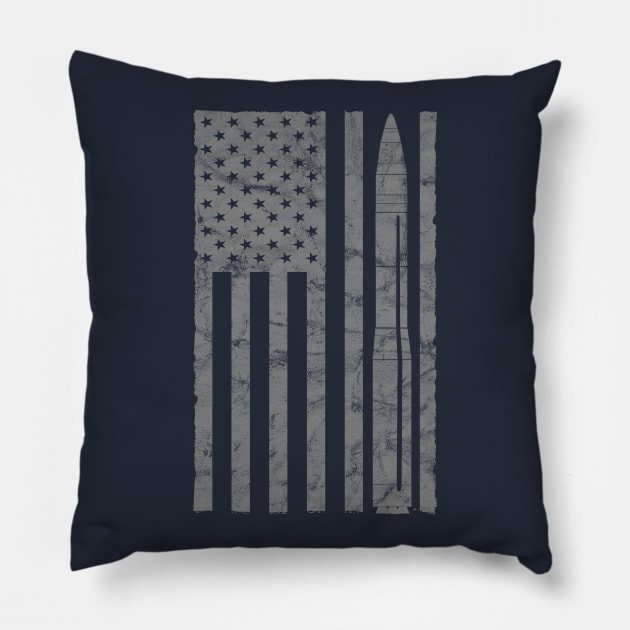 Minuteman III ICBM Missile Vintage Flag Pillow by DesignedForFlight