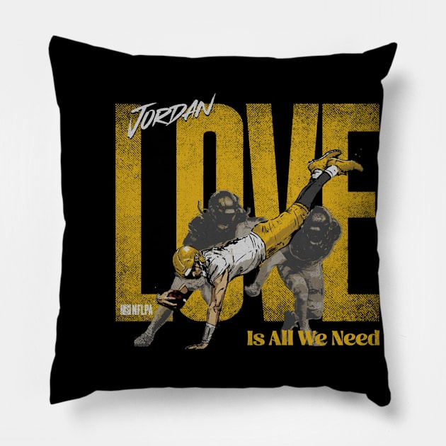 Jordan Love Green Bay Love Is All We Need Pillow by ClarityMacaws